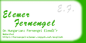 elemer fernengel business card